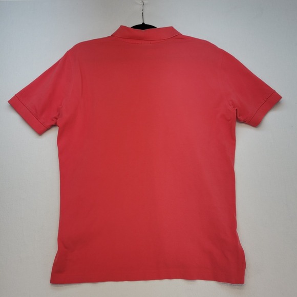 Hugo Boss Polo Shirt Mens Medium Coral Red Pima Cotton Short Sleeve Preppy - Picture 2 of 10